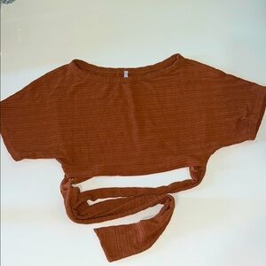 Bijou Apparel Crop Short Sleeve Sweater Top / Cover Up , Medium Size